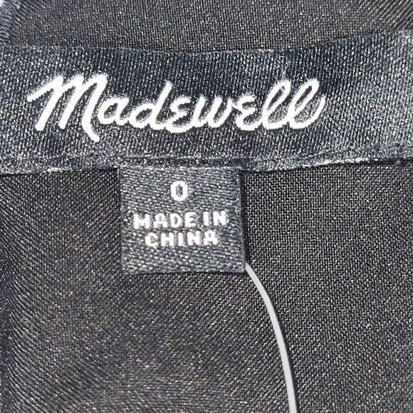 NEW Madewell Size 0 Front Zip Mini Dress Black and White Polka Dot V-Neck Lined - Picture 2 of 15